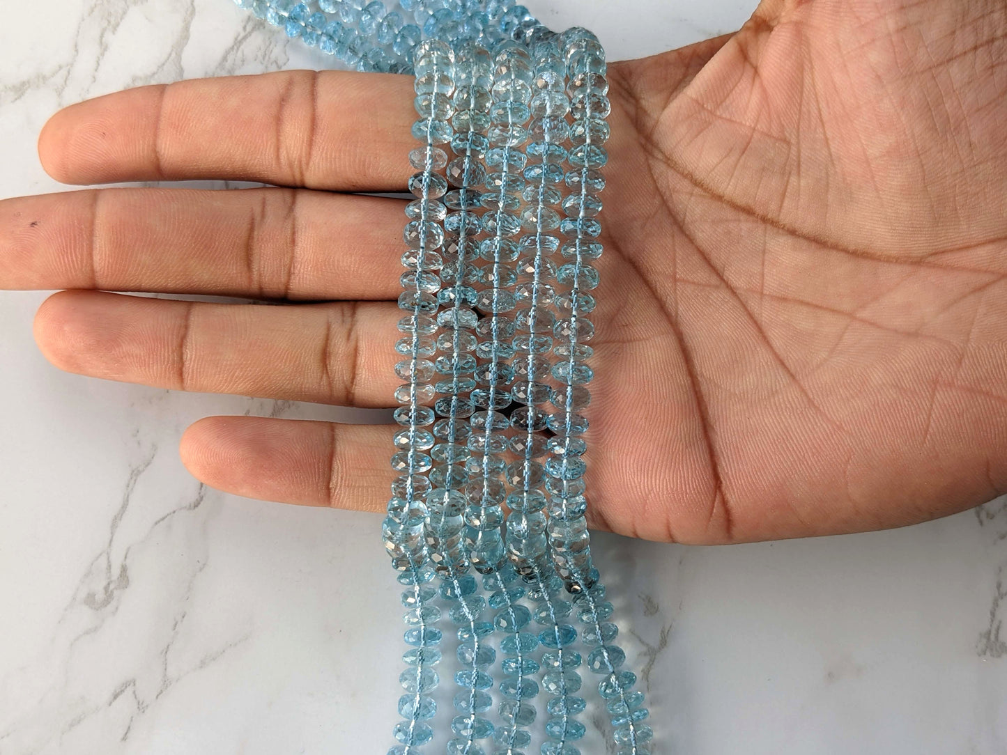 Sky Blue Topaz 7mm Faceted Rondelles