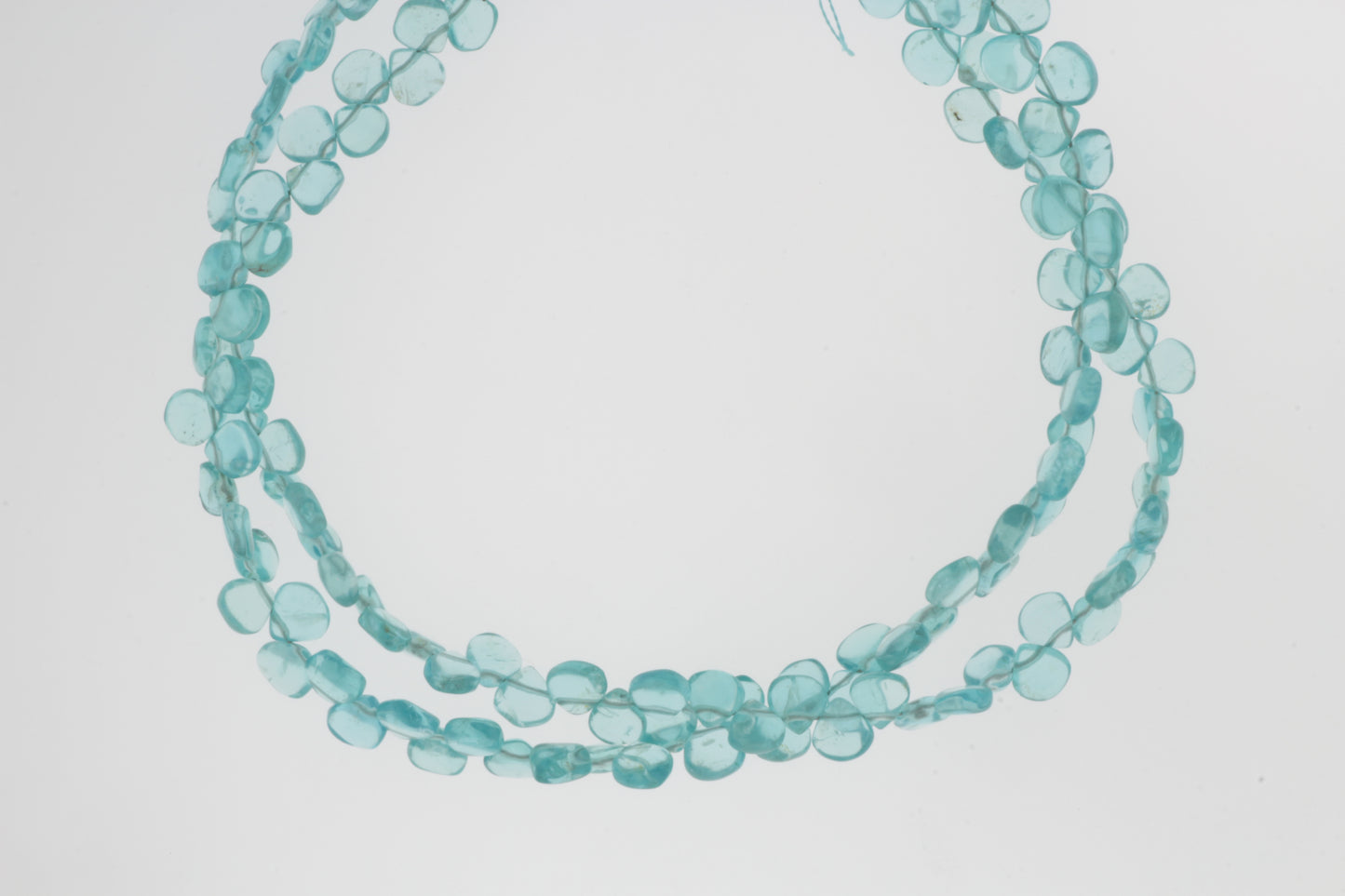 Sea Blue Apatite 5mm Smooth Heart Shaped Briolettes