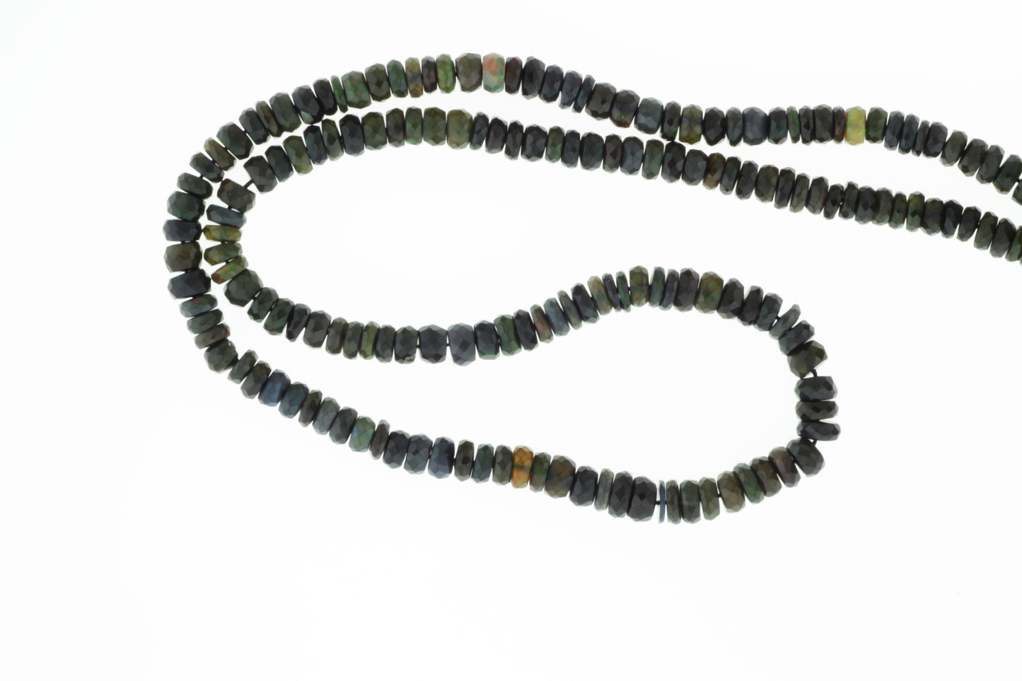 Black Ethiopian Opal 5mm Faceted Rondelles