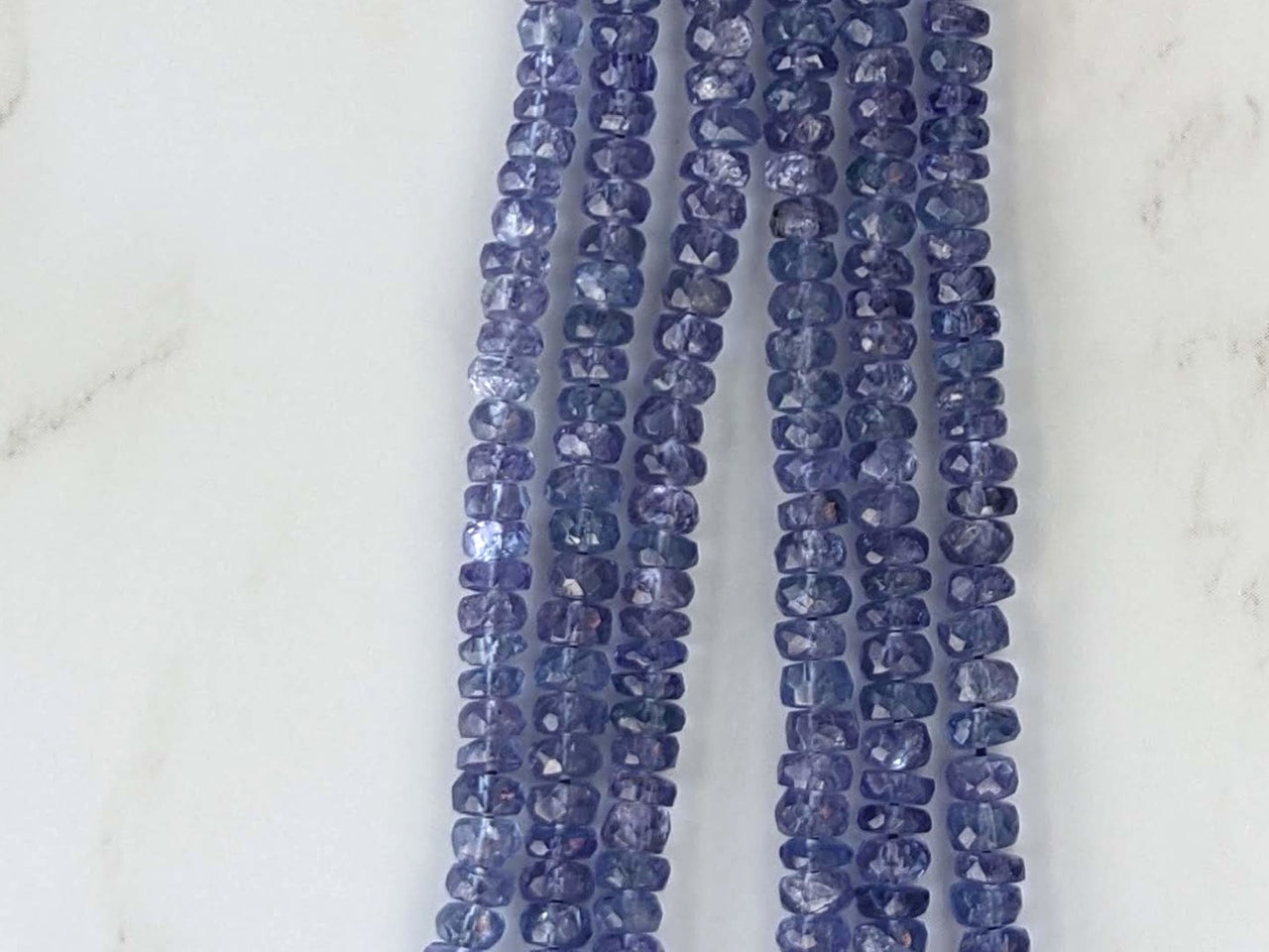 Blue Tanzanite 3mm Faceted Rondelles