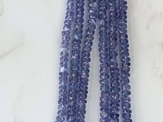 Blue Tanzanite 3mm Faceted Rondelles