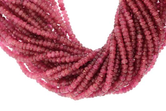 Pink Tourmaline 3.5mm Faceted Rondelles
