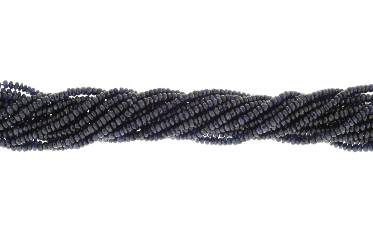 Deep Navy Blue Sapphire 3.5mm Faceted Rondelles