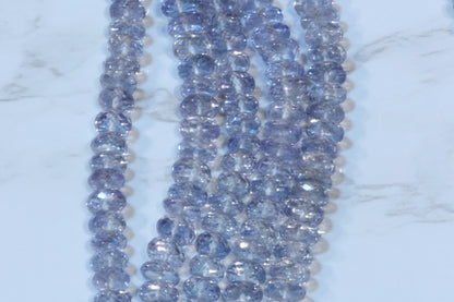 Coated Blue Topaz 8mm Faceted Rondelles