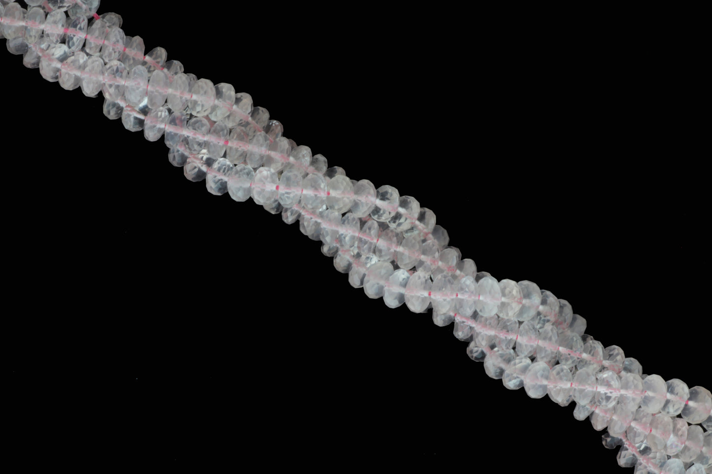 Pink Rose Quartz 7mm Faceted Rondelles