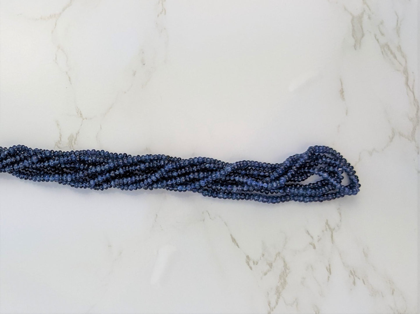 Navy Blue Sapphire 2.5mm Smooth Rondelles