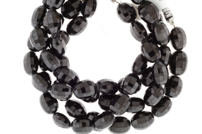 Black Spinel 14x10mm Faceted Drums