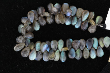 Blue Labradorite 11x7mm Smooth Pear Shaped Briolettes