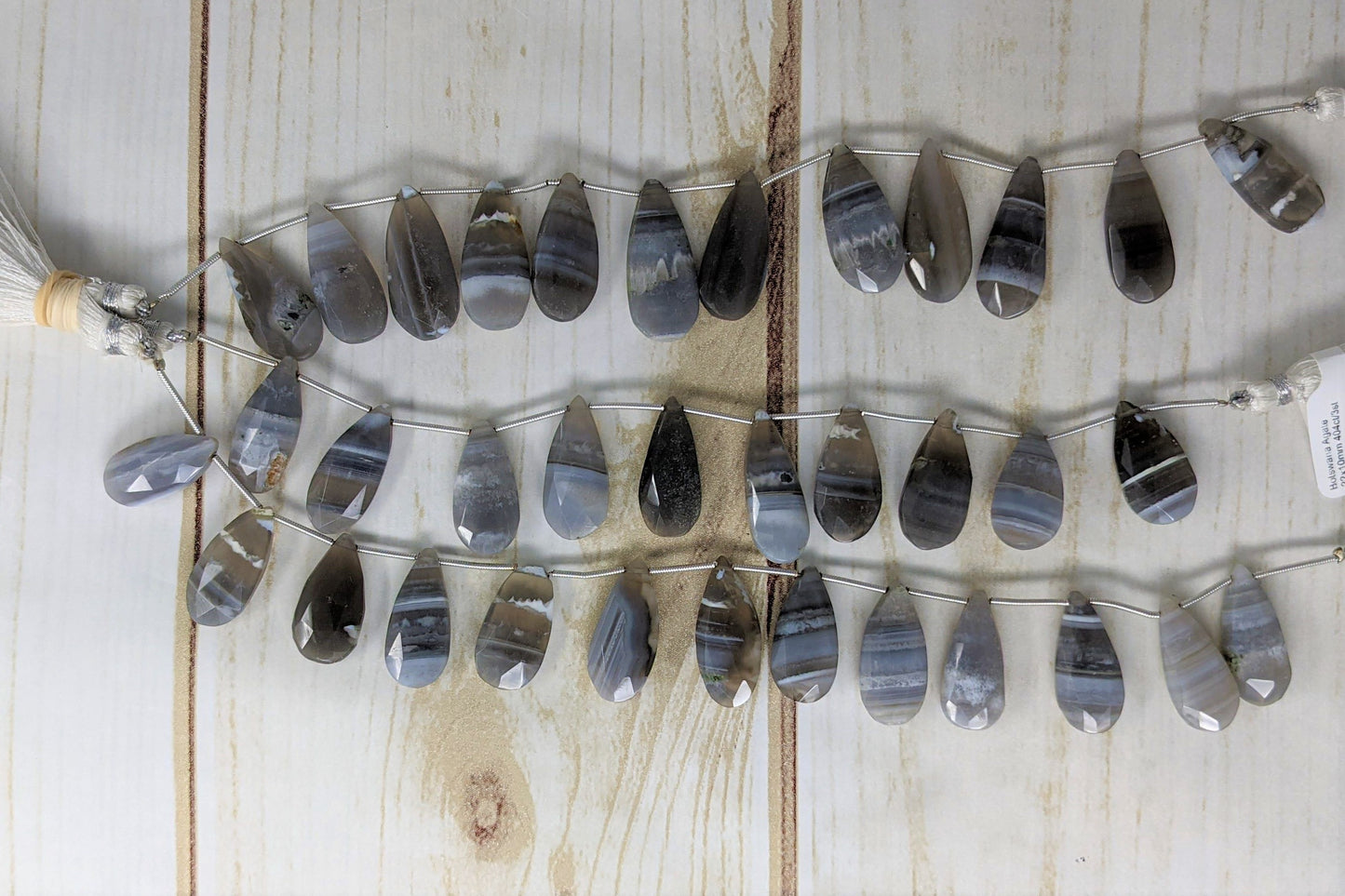Botswana Agate 22x10mm Faceted Pear Shaped Briolettes