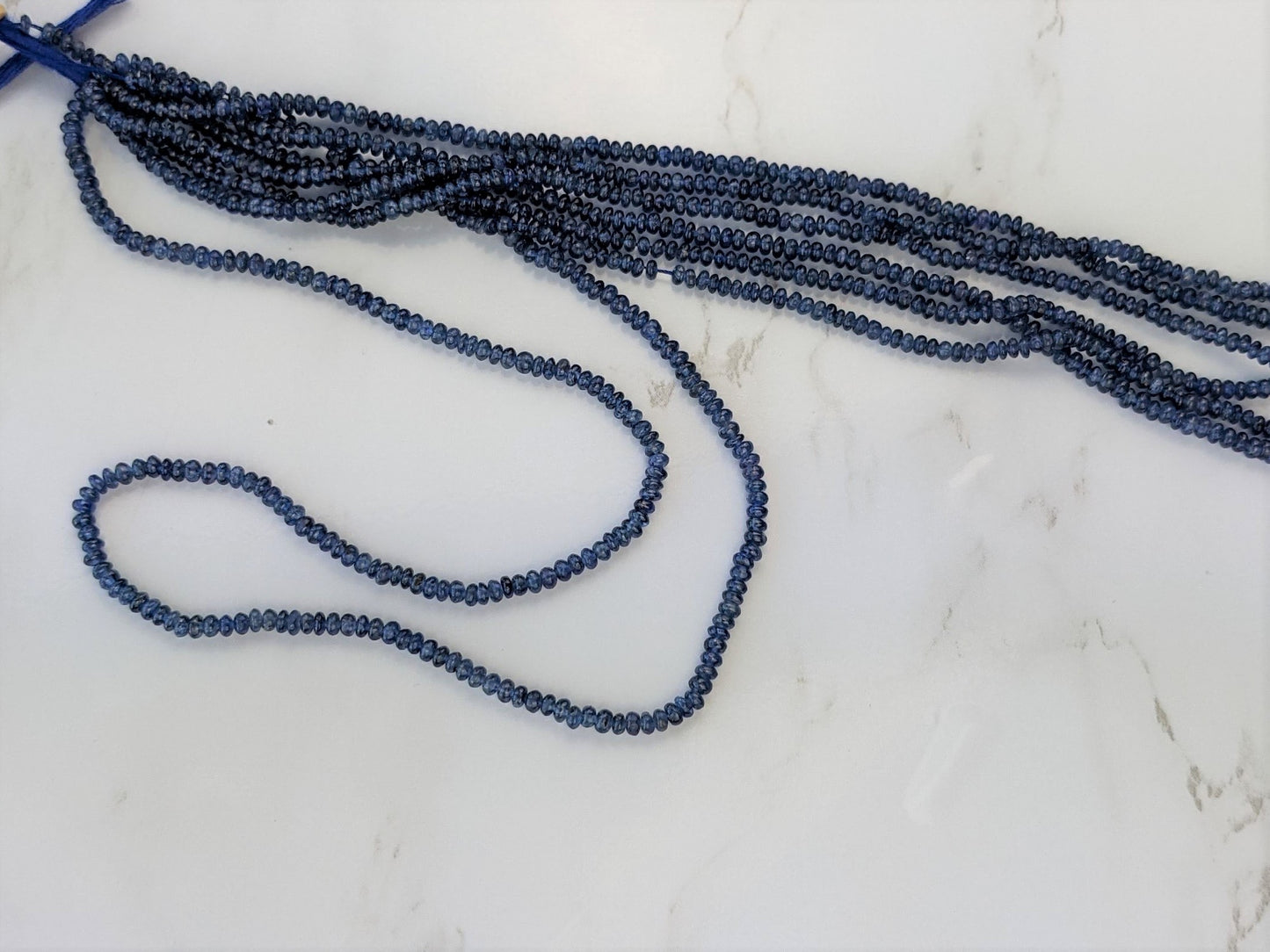 Navy Blue Sapphire 2.5mm Smooth Rondelles