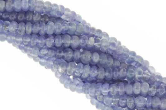 Blue Tanzanite 4mm Smooth Rondelles