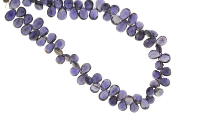 Blue Iolite 7x5mm Faceted Pear Shaped Briolettes
