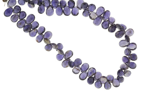 Blue Iolite 7x5mm Faceted Pear Shaped Briolettes