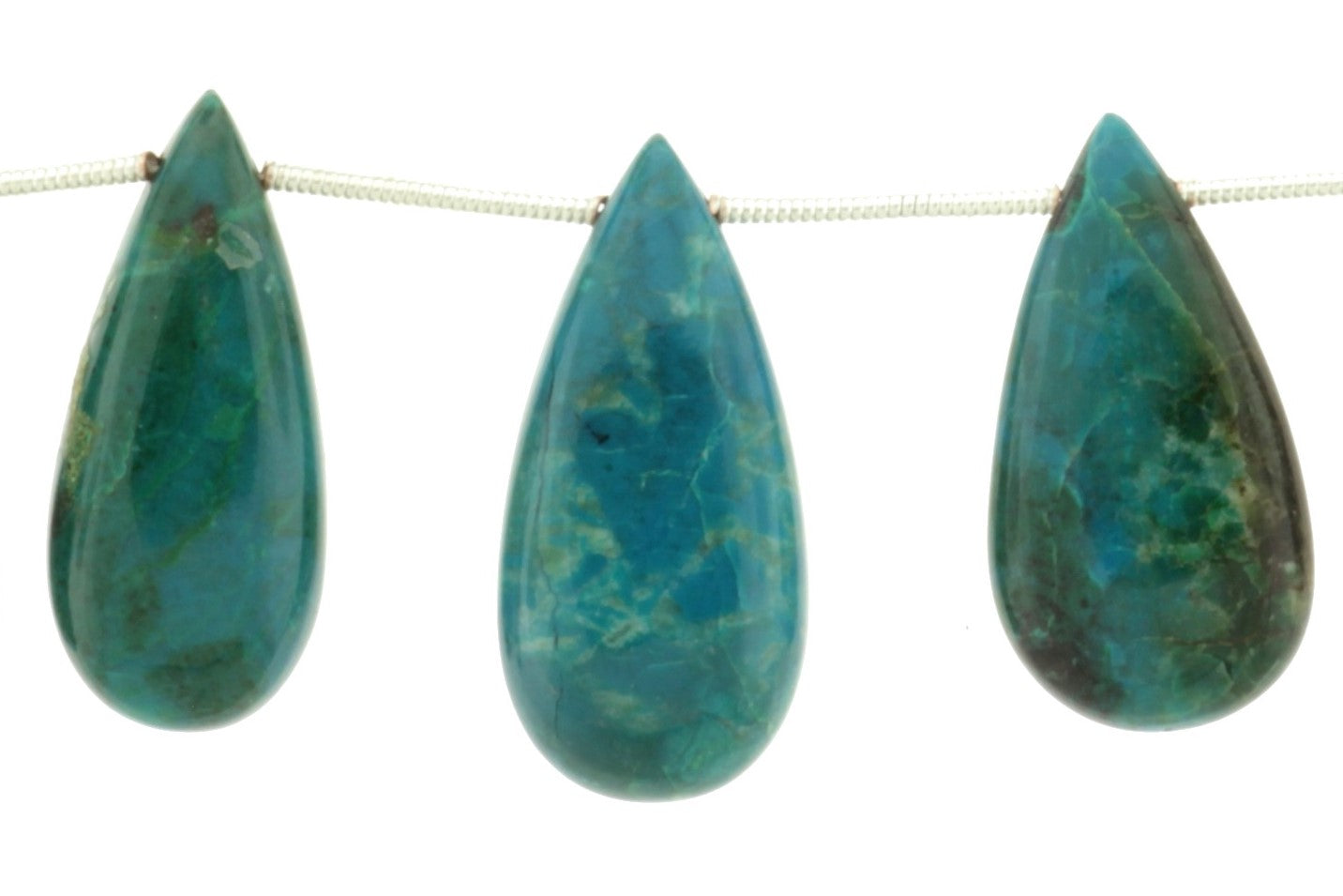 Blue Green Chrysocolla 22x12mm Smooth Pear Shaped Briolettes