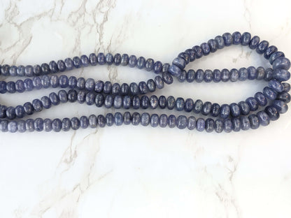 Blue Tanzanite 9mm Smooth Rondelles