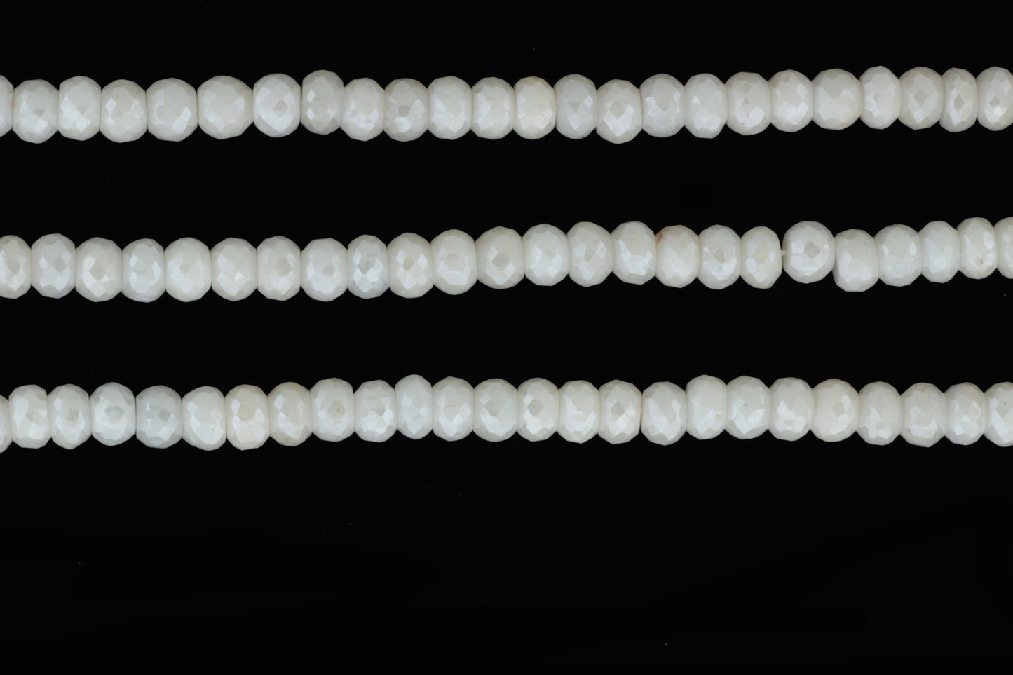 White Silverite 6mm Faceted Rondelles