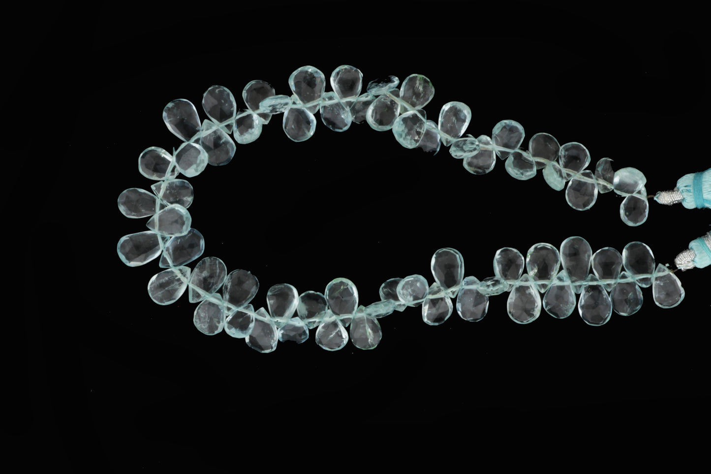 Blue Aquamarine 7x5mm Faceted Pear Shaped Briolettes