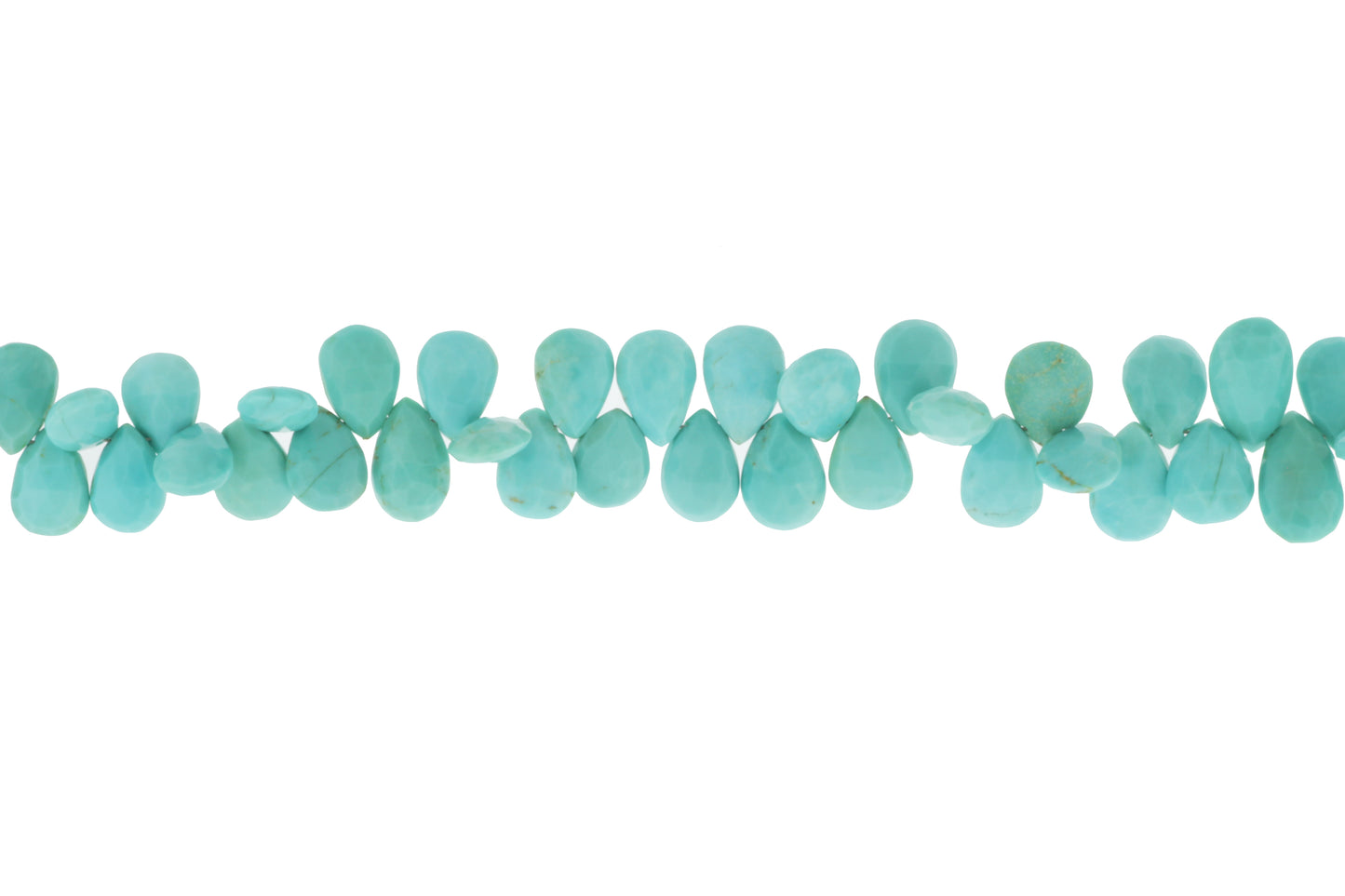 Natural Blue Turquoise 11x7mm Faceted Pear Shaped Briolettes