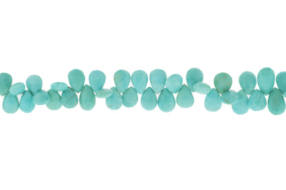 Natural Blue Turquoise 11x7mm Faceted Pear Shaped Briolettes