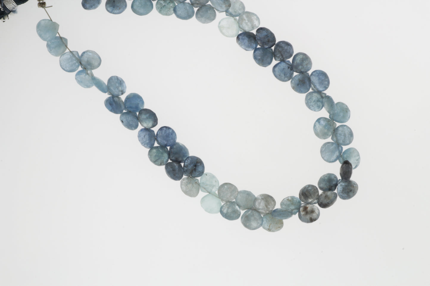 Blue Moss Aquamarine 6mm Faceted Heart Shaped Briolettes