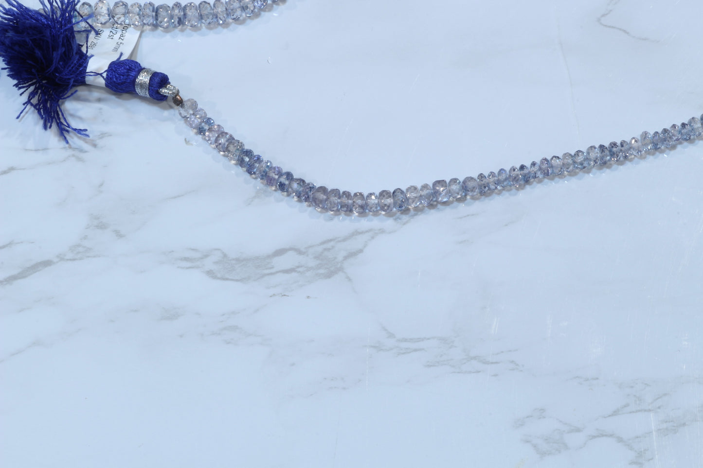 Coated Blue Topaz 5mm Faceted Rondelles
