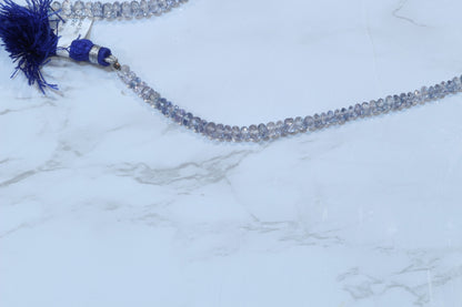 Coated Blue Topaz 5mm Faceted Rondelles