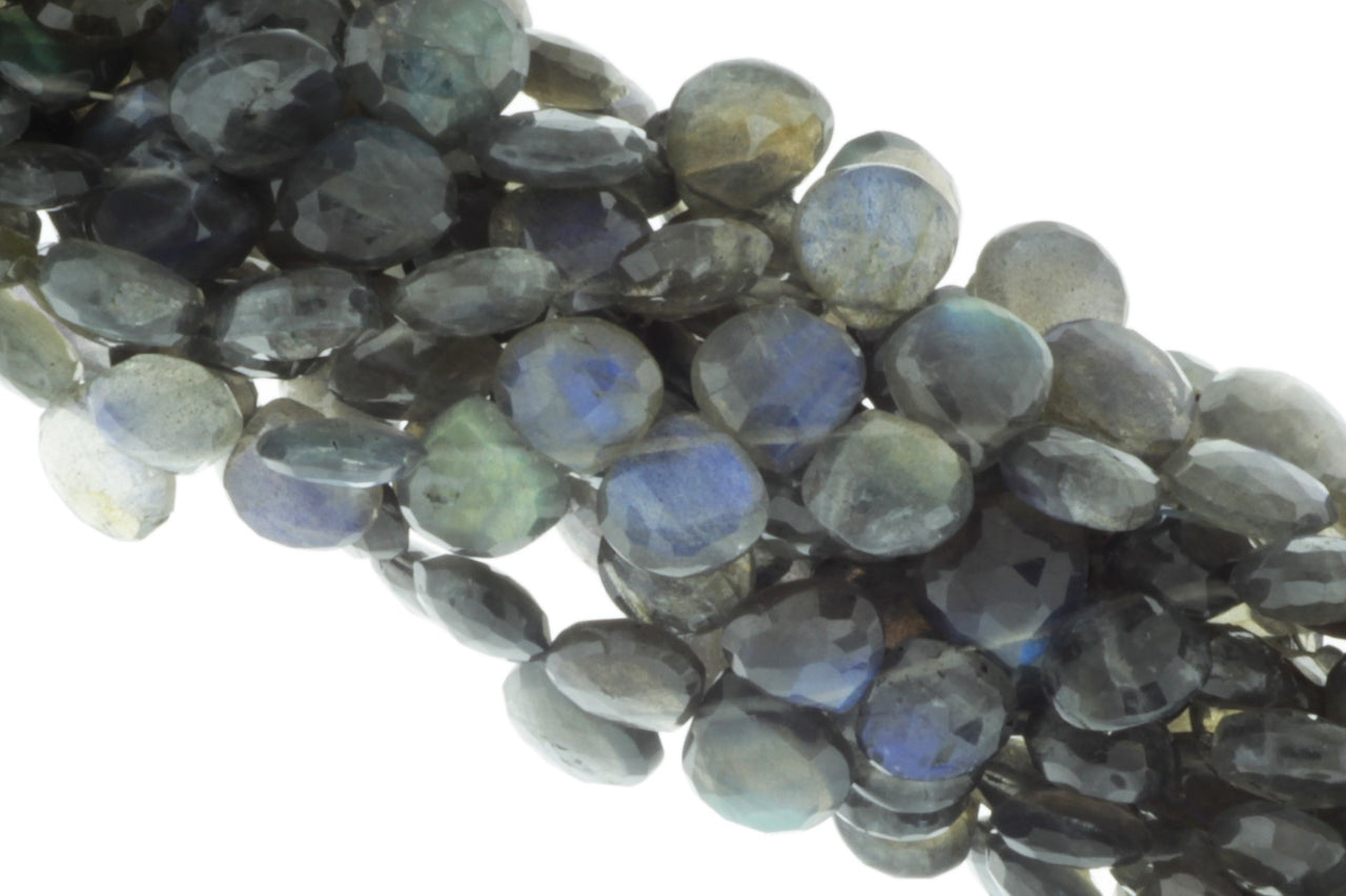 AA Dark Blue Labradorite 7mm Faceted Heart Shaped Briolettes
