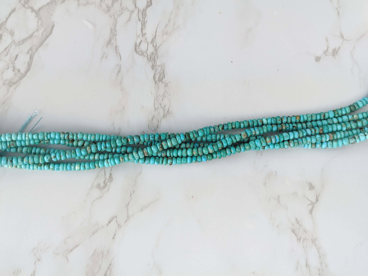 Natural Light Blue Turquoise 4mm Smooth Rondelles