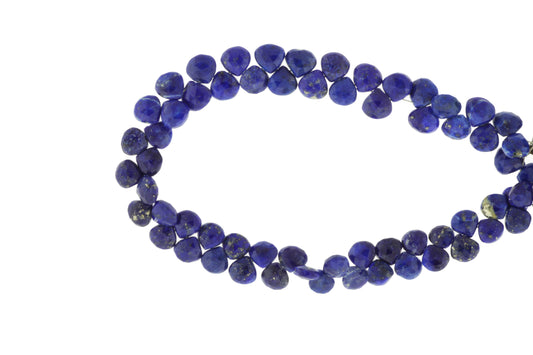 Royal Blue Lapis Lazuli 7mm Faceted Heart Shaped Briolettes