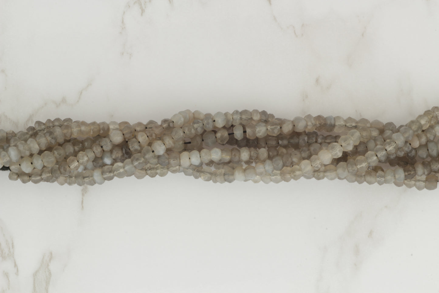 Gray Moonstone 4mm Faceted Rondelles