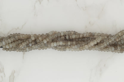 Gray Moonstone 4mm Faceted Rondelles