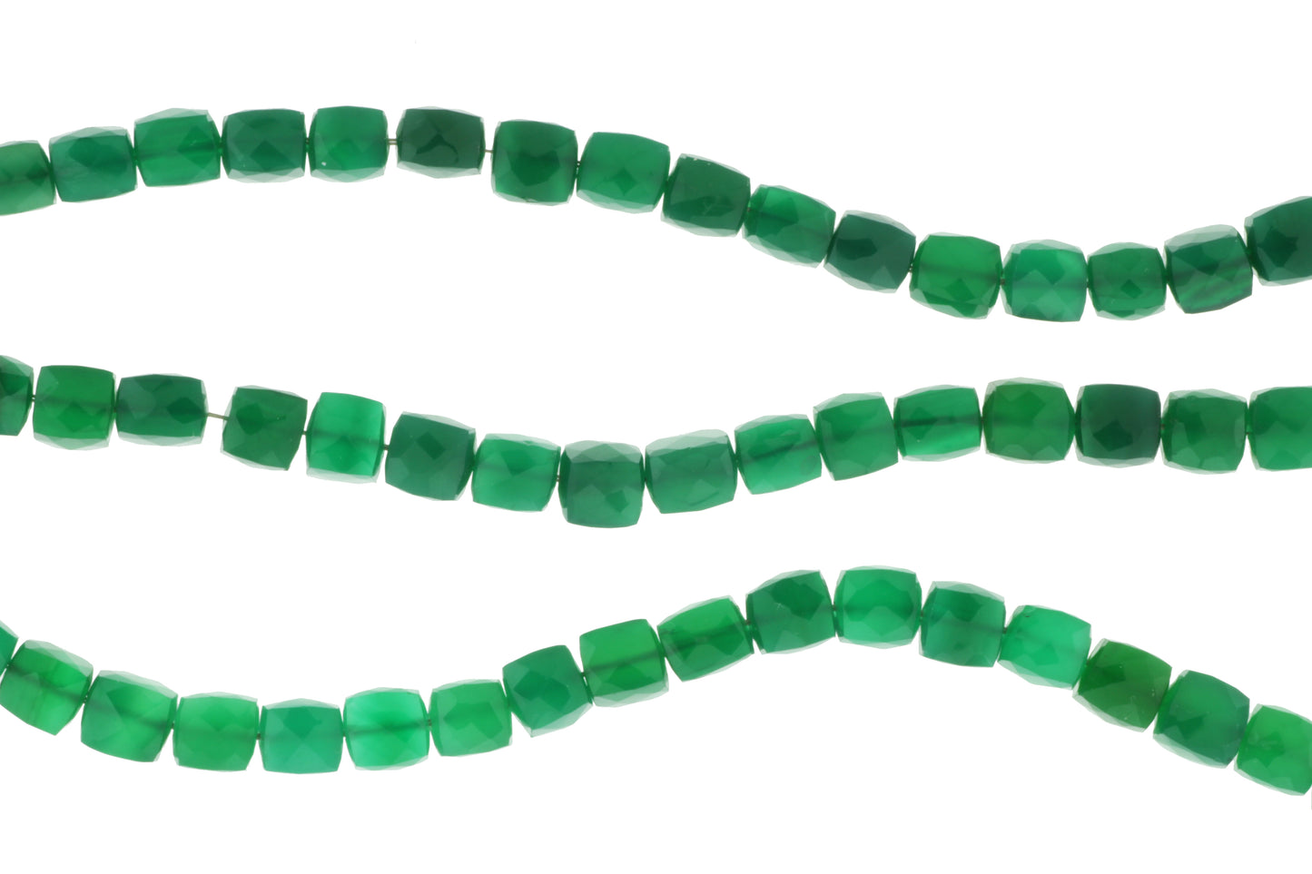 Green Onyx 6mm Faceted Cubes