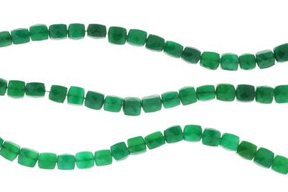 Green Onyx 6mm Faceted Cubes
