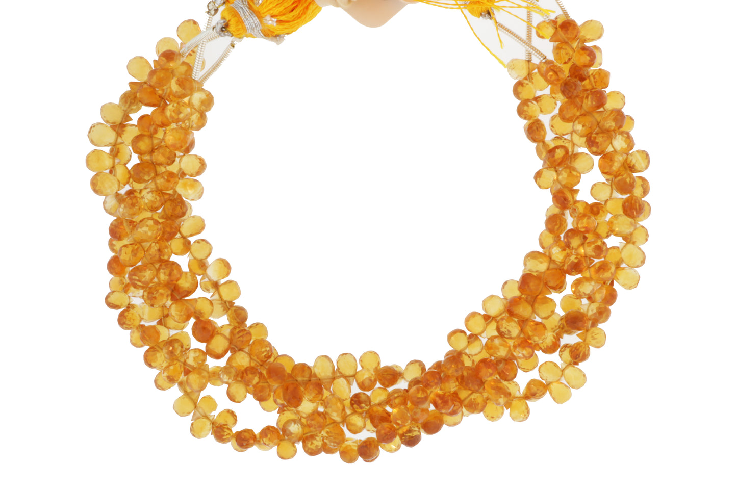 Dark Yellow Citrine 5x3mm Faceted Teardrop Briolettes