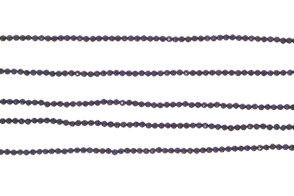 Dark Navy Blue Sapphire 2mm Faceted Rounds