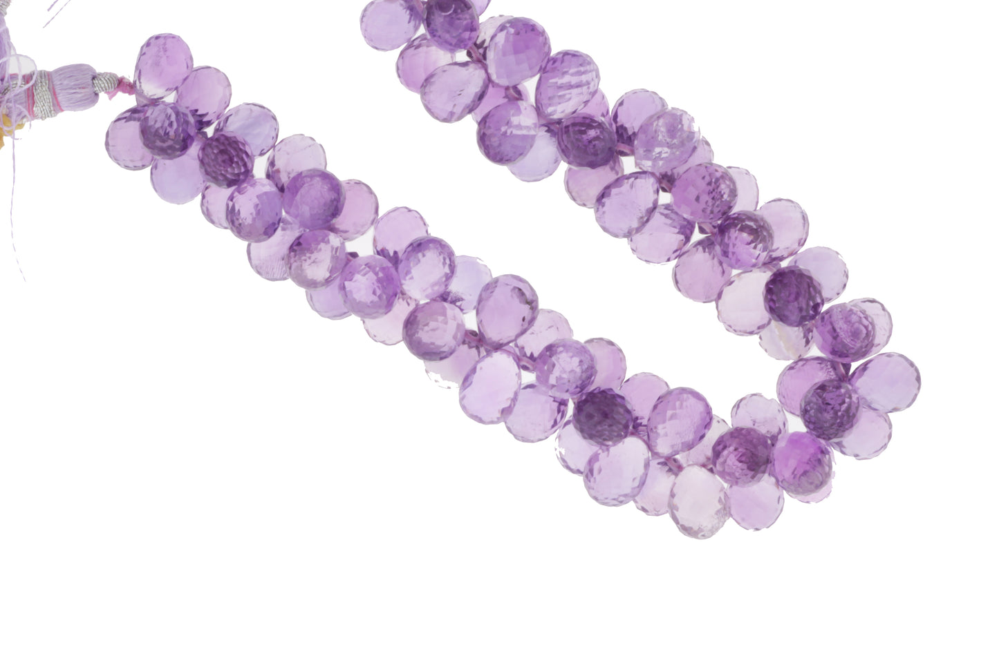 Pink Amethyst 10x7mm Faceted Teardrop Briolettes
