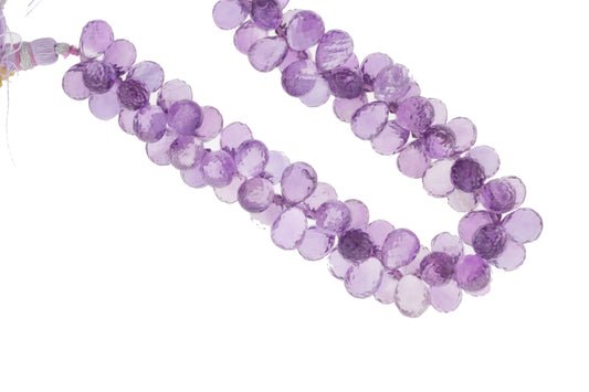Pink Amethyst 10x7mm Faceted Teardrop Briolettes