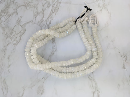 Rainbow Moonstone 10mm Faceted Rondelles