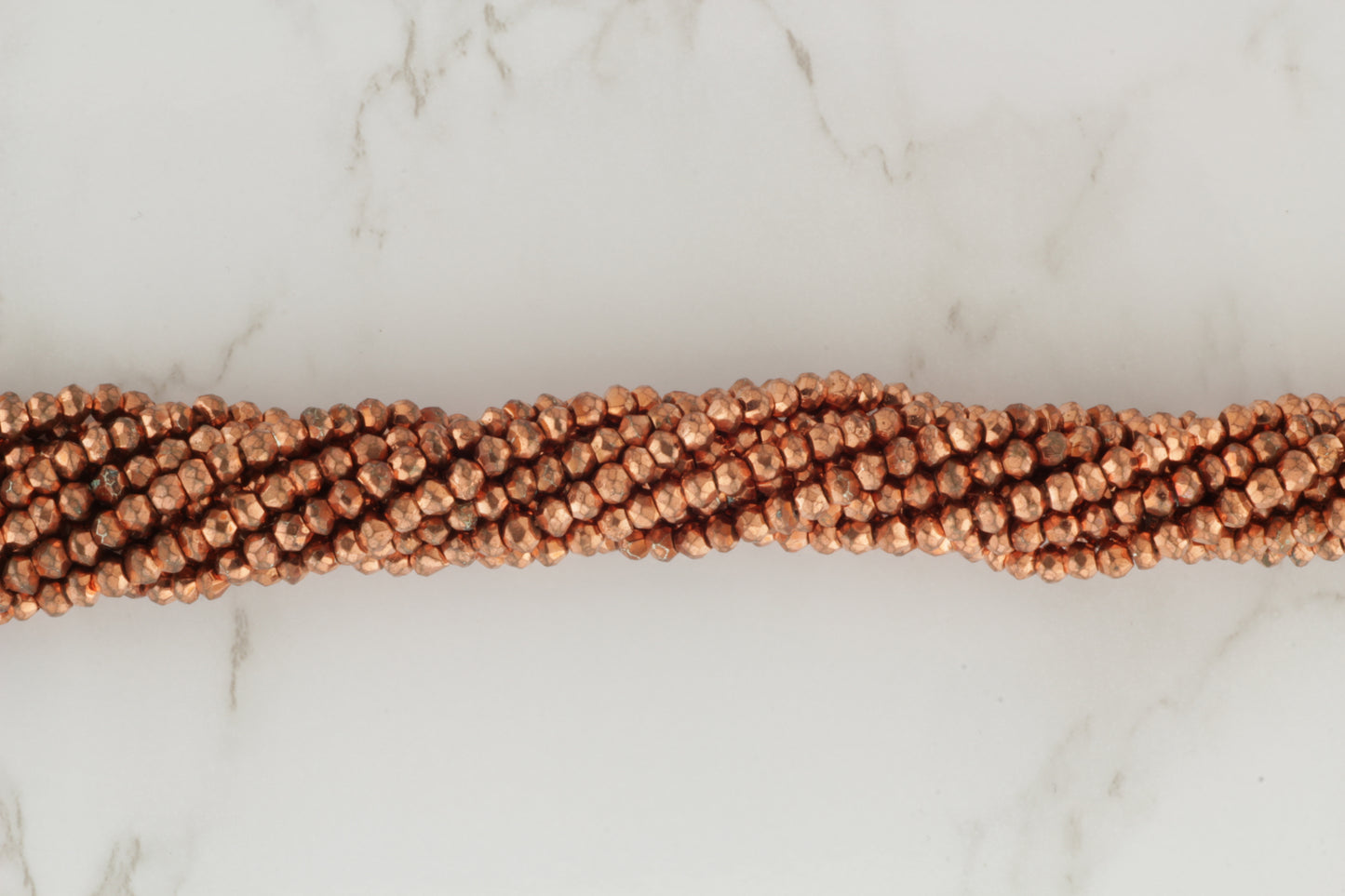Rose Gold Plated Pyrite 3.5mm Faceted Rondelles
