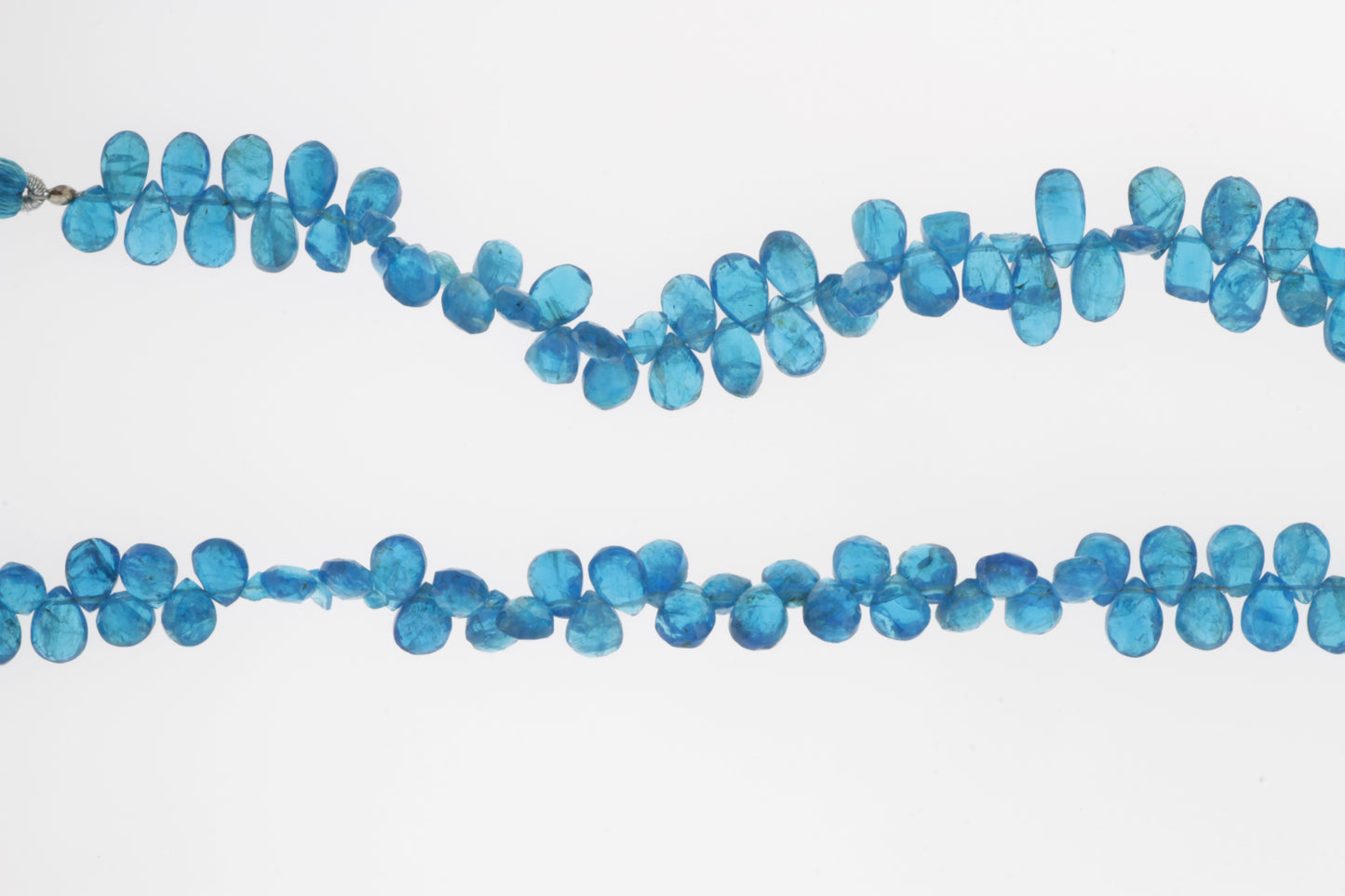 Neon Blue Apatite 7x5mm Faceted Pear Shaped Briolettes