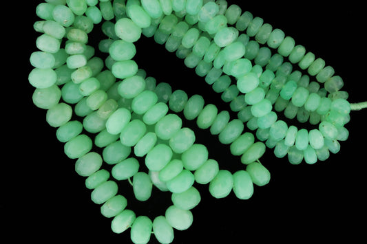 Apple Green Chrysoprase 6mm Faceted Rondelles