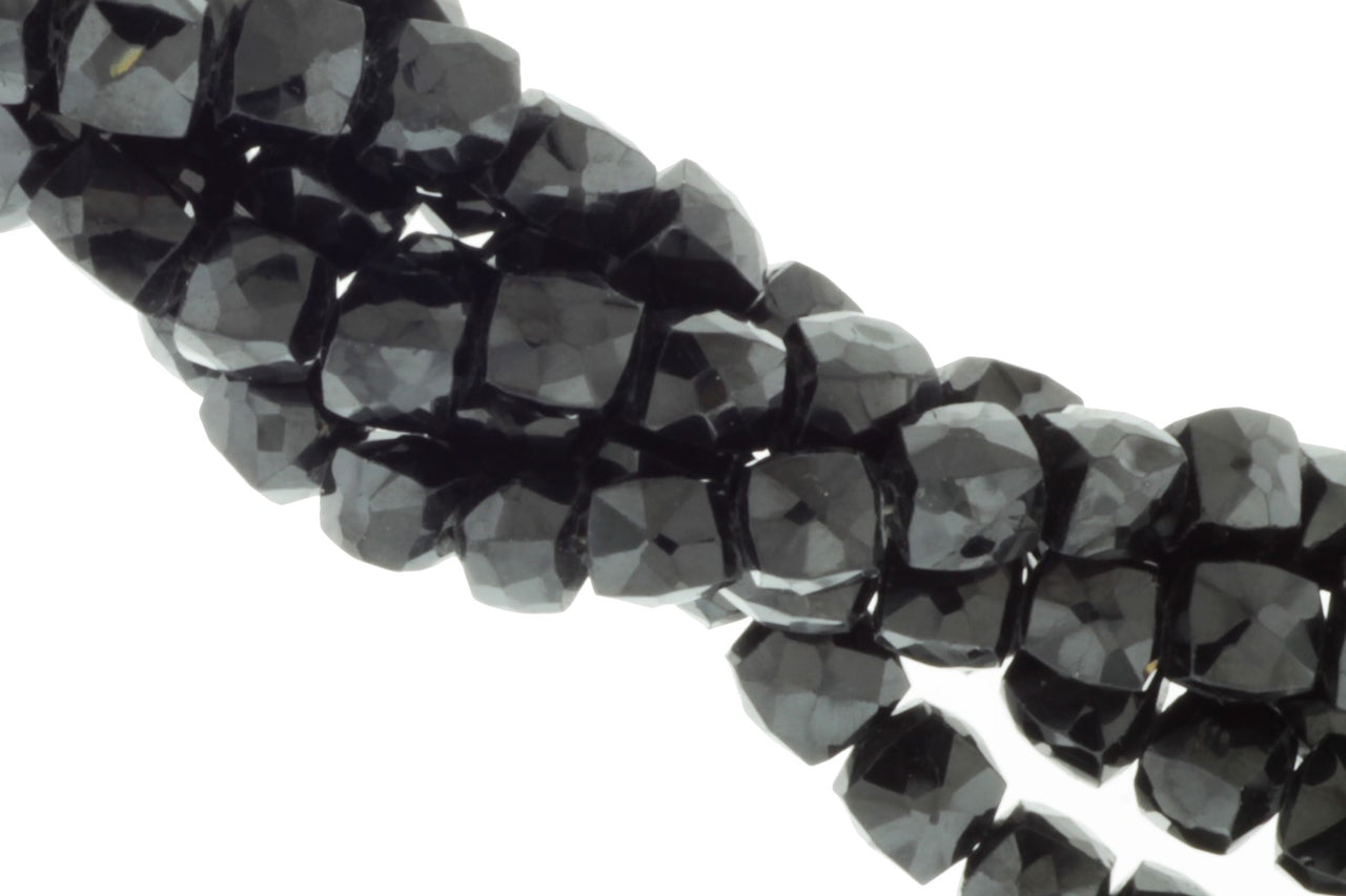 Black Spinel 5mm Faceted Cubes