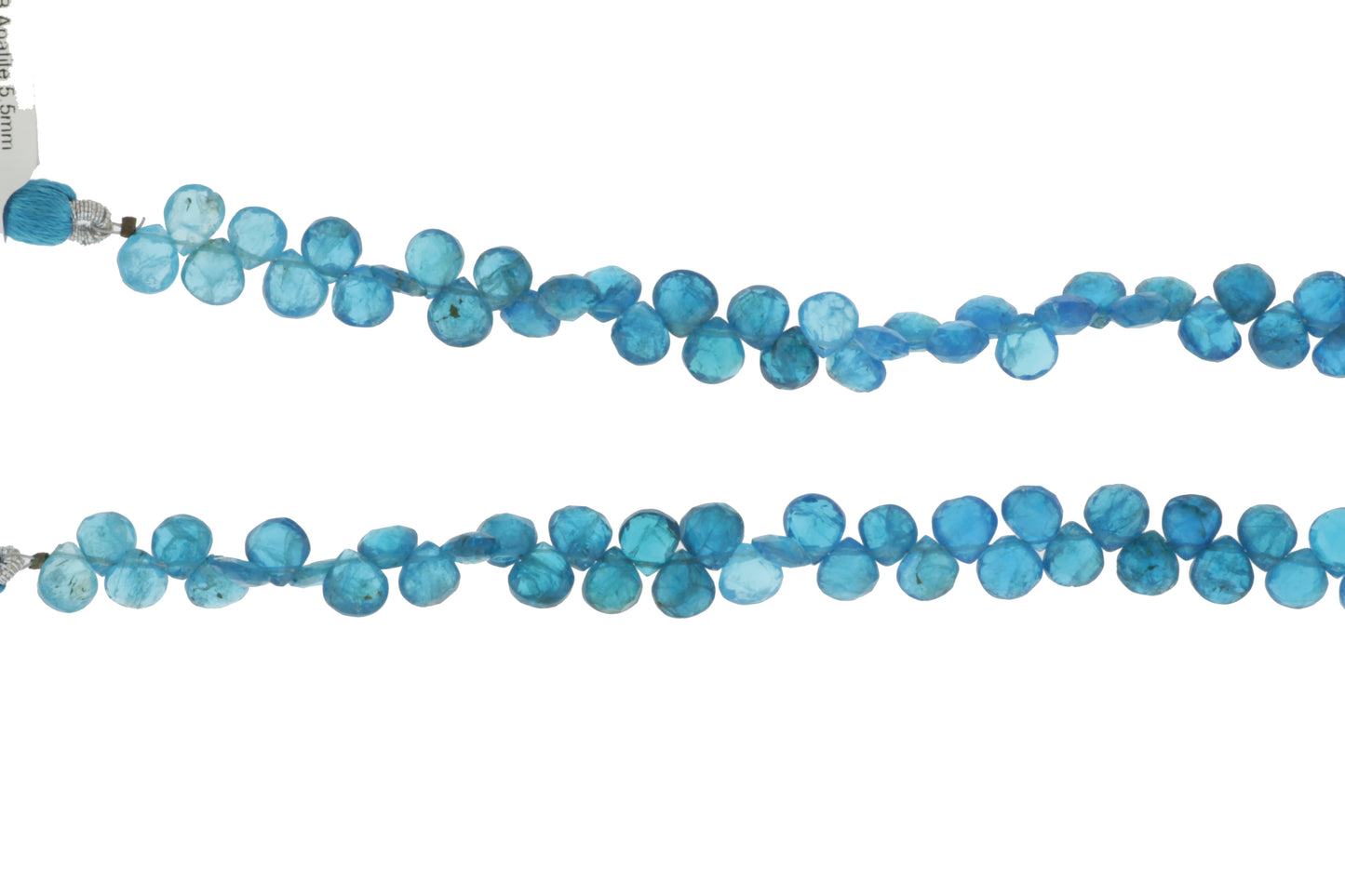 Neon Blue Apatite 5mm Faceted Heart Shaped Briolettes