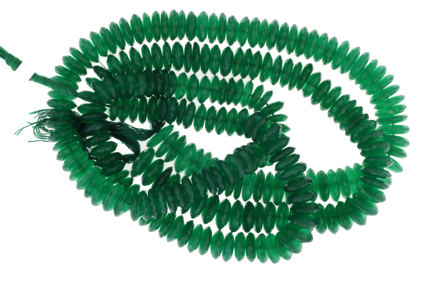 Green Onyx 8mm German Cut Faceted Rondelles