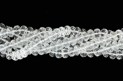 Clear Rock Crystal Quartz 10mm Faceted Rondelles