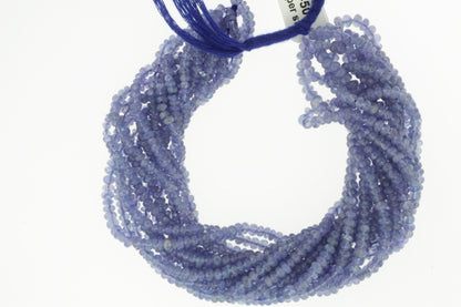 Blue Tanzanite 4mm Smooth Rondelles
