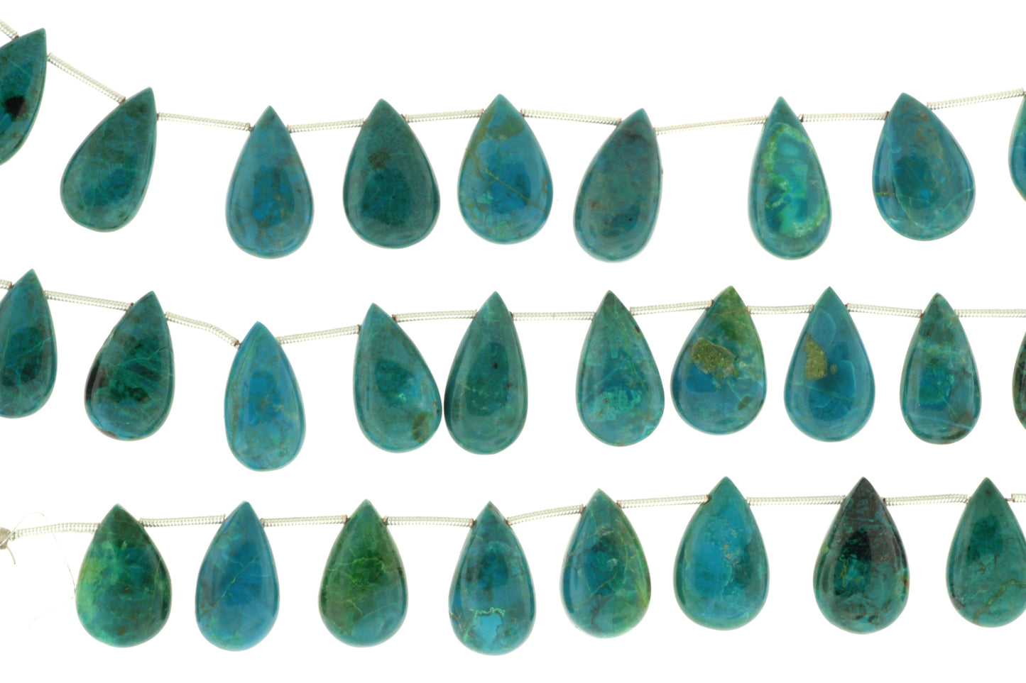 Blue Green Chrysocolla 16x10mm Smooth Pear Shaped Briolettes