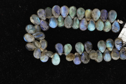 Blue Labradorite 12x8mm Smooth Pear Shaped Briolettes