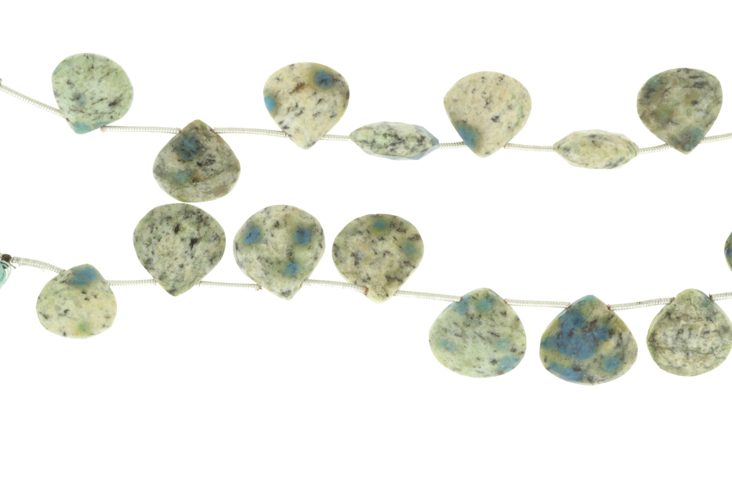 K2 Jasper 15mm Faceted Heart Shaped Briolettes