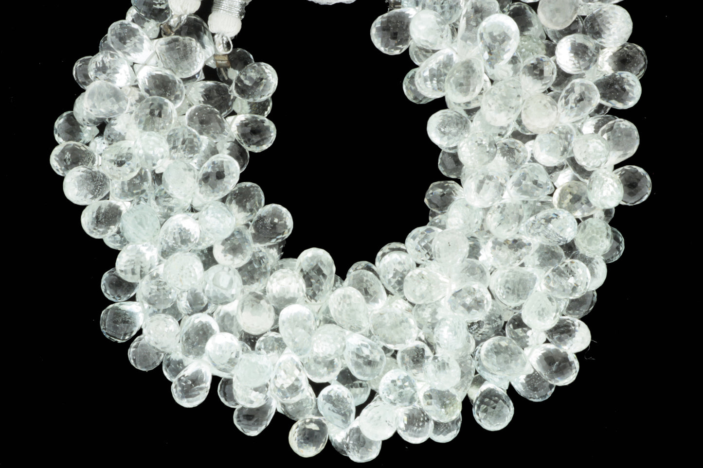 White Topaz 9x6mm Faceted Teardrop Briolettes